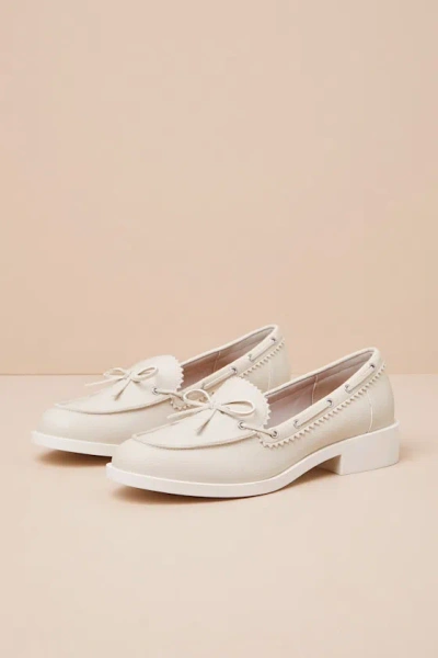 DOLCE VITA LAGOON IVORY BOAT SHOE LOAFERS