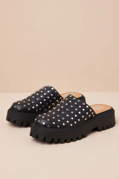 DOLCE VITA LEXY BLACK STUDDED PLATFORM CLOGS