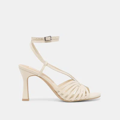 DOLCE VITA NIVANA HEELS OFF WHITE CRINKLE PATENT