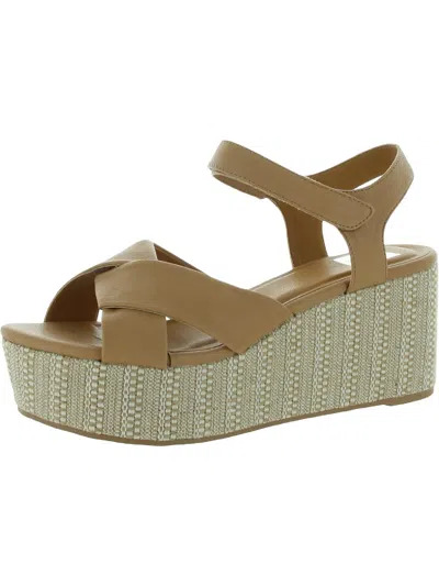 DOLCE VITA VINLY WOMENS LEATHER WOVEN FLATFORM SANDALS