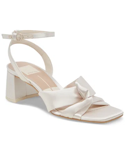 DOLCE VITA WOMEN'S BRENNA SATIN TWIST TWO-PIECE BLOCK-HEEL SANDALS