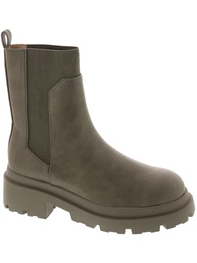 DOLCE VITA WOMENS FAUX LEATHER ANKLE CHELSEA BOOTS