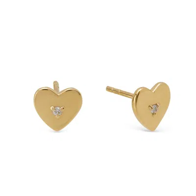 DOLCETTO DESIGNS WOMEN'S CLEMENTIA HEART STUD EARRING - RECYCLED GOLD & LAB GROWN DIAMOND