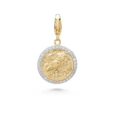 DOLCETTO DESIGNS WOMEN'S MINERVA OWL CHARM - RECYCLED GOLD & LAB GROWN DIAMONDS