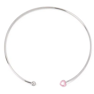 DOLCETTO DESIGNS WOMEN'S COMETA ENAMEL HEART CHOKER - RECYCLED SILVER
