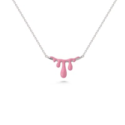 DOLCETTO DESIGNS WOMEN'S SILVER / PINK GELATO RASPBERRY NECKLACE - SILVER