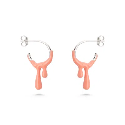 DOLCETTO DESIGNS WOMEN'S SILVER / ORANGE GELATO TANGERINE HOOP - SILVER