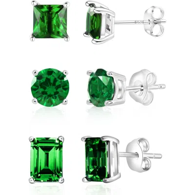 DONATELLO GIAN DONATELLO GIAN 3 PACK STERLING SILVER GREEN STUDS