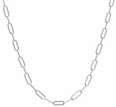 DONATELLO GIAN DONATELLO GIAN RHODIUM PLATED 4MM PAPERCLIP NECKLACE