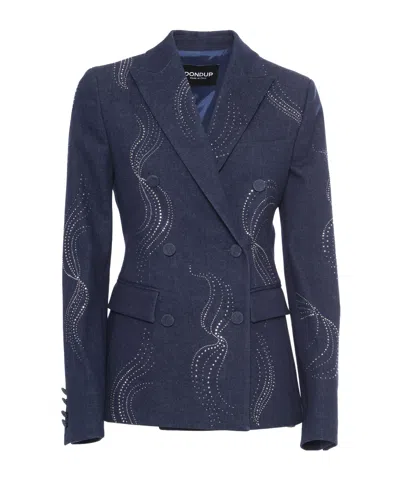 DONDUP DONDUP DOUBLE BREASTED EMBELLISHED BLAZER