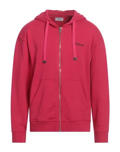 DONDUP DONDUP MAN SWEATSHIRT FUCHSIA SIZE L COTTON, ELASTANE