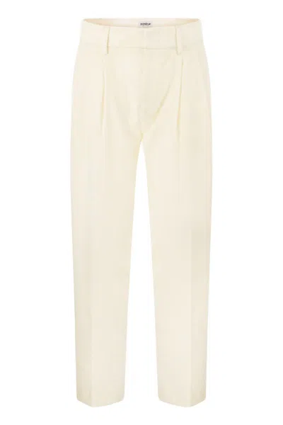 DONDUP DONDUP SHERYL - LOOSE FLANNEL TROUSERS
