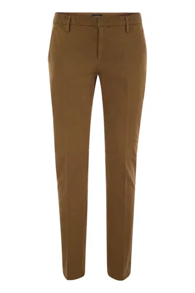 DONDUP DONDUP SPIRITISSIMO - REGULAR CHINO TROUSERS IN LIGHT GABARDINE
