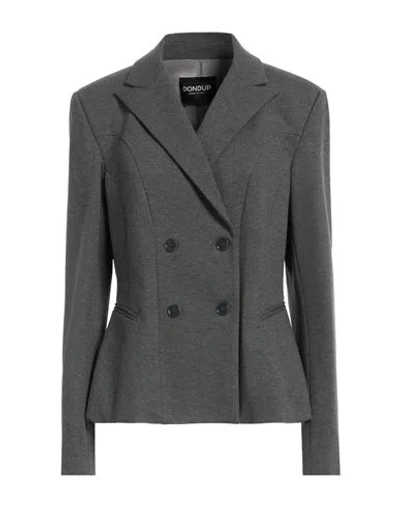DONDUP DONDUP WOMAN BLAZER GREY SIZE 12 VISCOSE, POLYAMIDE, ELASTANE