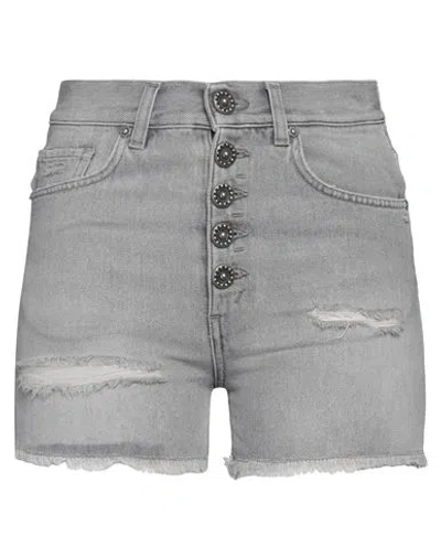 DONDUP DONDUP WOMAN DENIM SHORTS GREY SIZE 26 COTTON