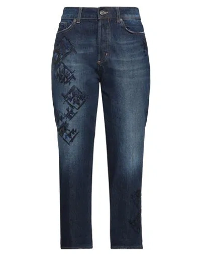 DONDUP DONDUP WOMAN JEANS BLUE SIZE 28 COTTON