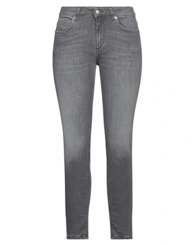 DONDUP DONDUP WOMAN JEANS GREY SIZE 32 COTTON, ELASTANE, LYOCELL