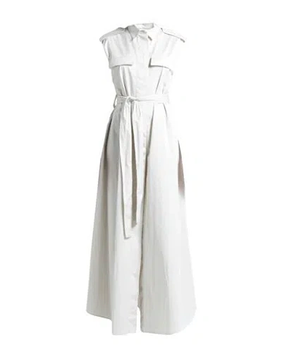 DONDUP DONDUP WOMAN MAXI DRESS OFF WHITE SIZE 8 COTTON, ELASTANE