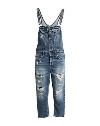 DONDUP DONDUP WOMAN OVERALLS BLUE SIZE 29 COTTON