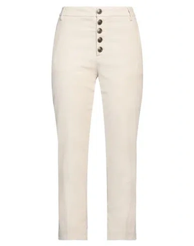 DONDUP DONDUP WOMAN PANTS CREAM SIZE 28 COTTON, LYOCELL, ELASTANE