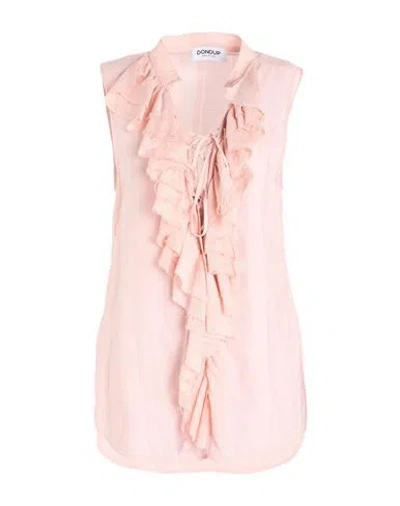 DONDUP DONDUP WOMAN TOP LIGHT PINK SIZE 4 COTTON, VISCOSE