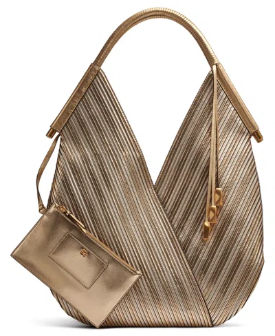 DONNA KARAN BALDWIN LARGE METALLIC SHOULDER BAG