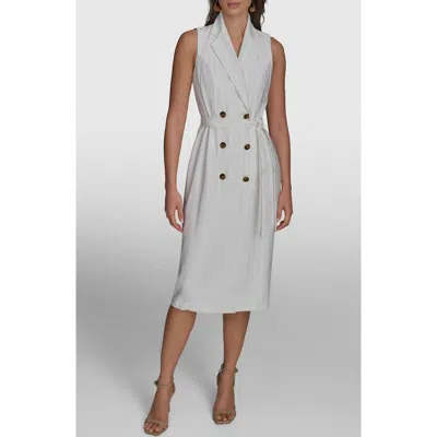 DONNA KARAN DONNA KARAN NEW YORK DOUBLE BREASTED SLEEVELESS DRESS