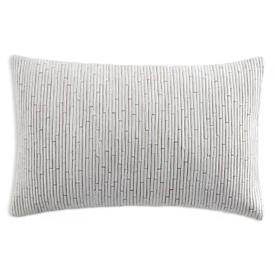 DONNA KARAN HOME EMBROIDERED BLOCK DECORATIVE PILLOW, 11 X 22