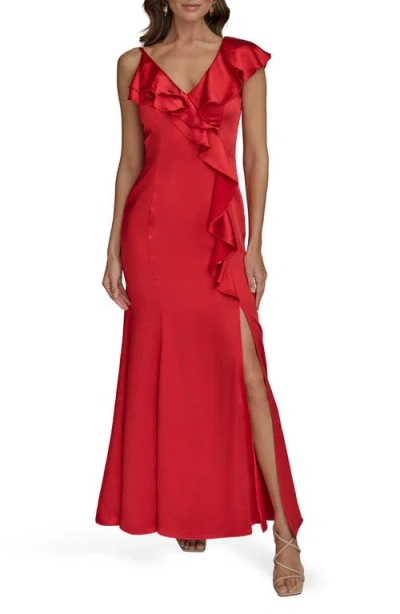 DONNA KARAN DONNA KARAN NEW YORK RUFFLE TRUMPET GOWN