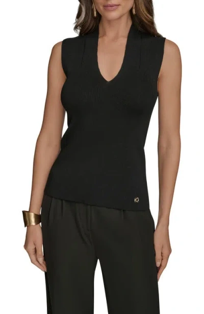DONNA KARAN DONNA KARAN NEW YORK V-NECK SLEEVELESS SWEATER
