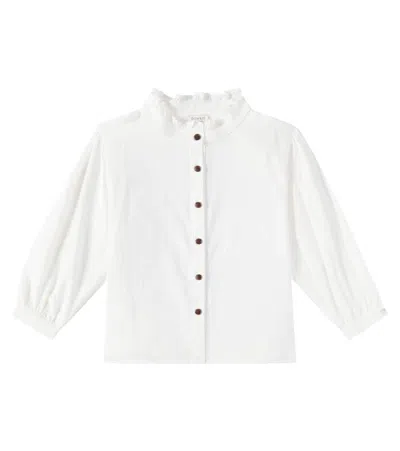 DONSJE FINI RUFFLED COTTON BLOUSE