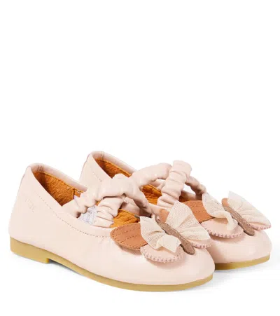 DONSJE MILENI APPLIQUÉ LEATHER BALLET FLATS