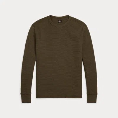 DOUBLE RL RALPH LAUREN GARMENT-DYED WAFFLE-KNIT CREWNECK