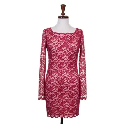 DOUBLE ZERO WOMEN'S SHEER LACE DRESS IN WINE