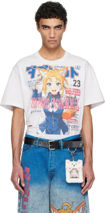 DOUBLET WHITE FOX ANIME PRINT T-SHIRT