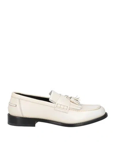 DOUCAL'S DOUCAL'S MAN LOAFERS OFF WHITE SIZE 9 LEATHER