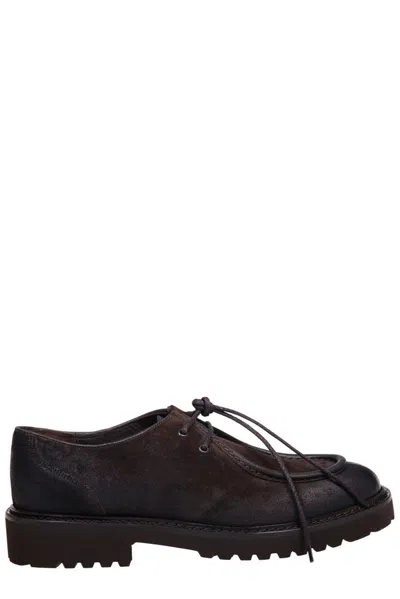 DOUCAL'S ROUND-TOE LACE-UP LOAFERS