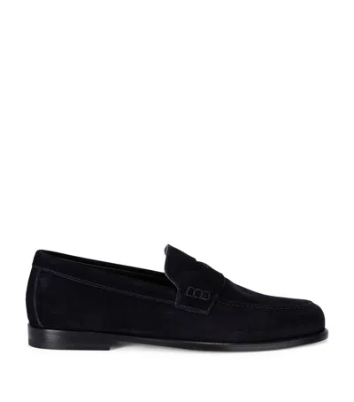 DOUCAL'S SUEDE PENNY LOAFERS