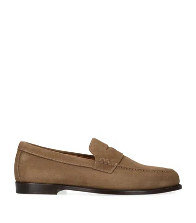 DOUCAL'S SUEDE PENNY LOAFERS