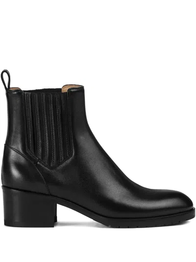 DOUCAL'S BLOCK-HEEL LEATHER CHELSEA BOOTS