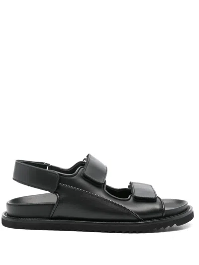 DOUCAL'S DOUBLE-STRAP LEATHER SANDALS
