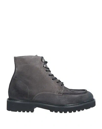 DOUCAL'S DOUCAL'S MAN ANKLE BOOTS CHARCOAL SIZE 7 LEATHER