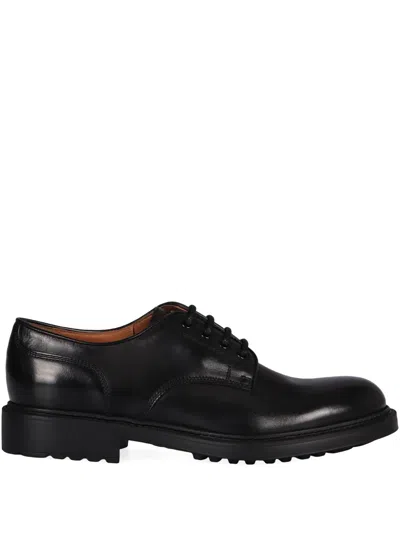 DOUCAL'S LEATHER ROUND-TOE LACE-UP SHOES