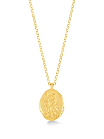 DOWER & HALL 9K YELLOW GOLD ST CHRISTOPHER TALISMAN NECKLACE