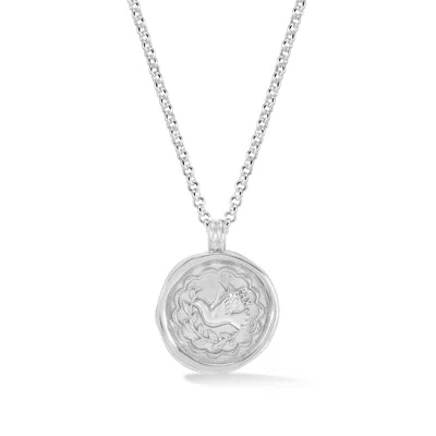 DOWER & HALL MEN'S PEACE DOVE TALISMAN NECKLACE IN STERLING SILVER