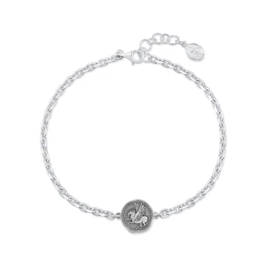 DOWER & HALL MEN'S PEGASUS TALISMAN CHAIN BRACELET IN STERLING SILVER