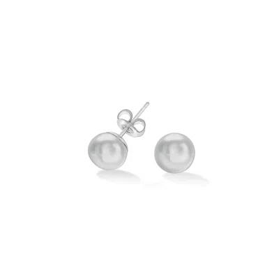 DOWER & HALL MEN'S SINGLE DOVE GREY FRESHWATER PEARL STUD