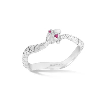 DOWER & HALL WOMEN'S FEARLESS SNAKE TWINKLE RING IN STERLING SILVER