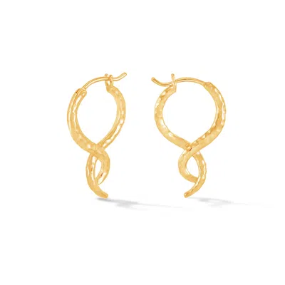 DOWER & HALL WOMEN'S GOLD ENTWINED SMALL DOUBLE TWIST HOOPS IN VERMEIL