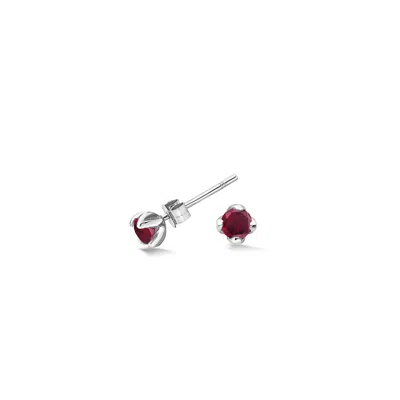 DOWER & HALL WOMEN'S RED GARNET ORISSA STUDS IN STERLING SILVER